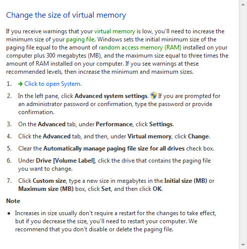 Change Virtual Memory Size