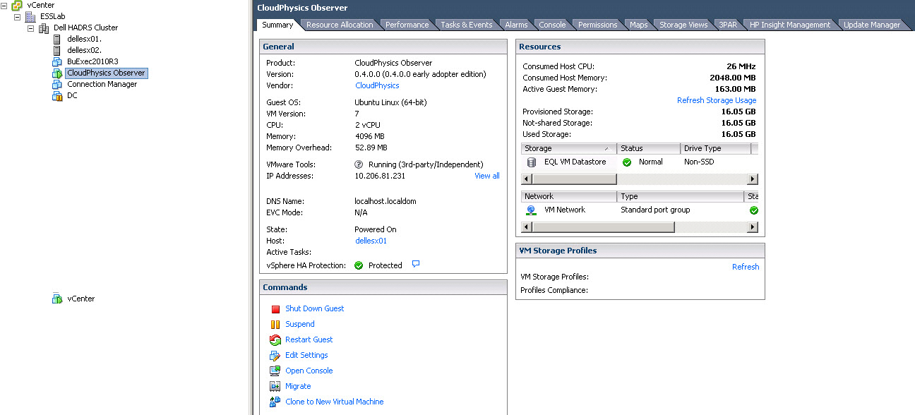 The finished VM running